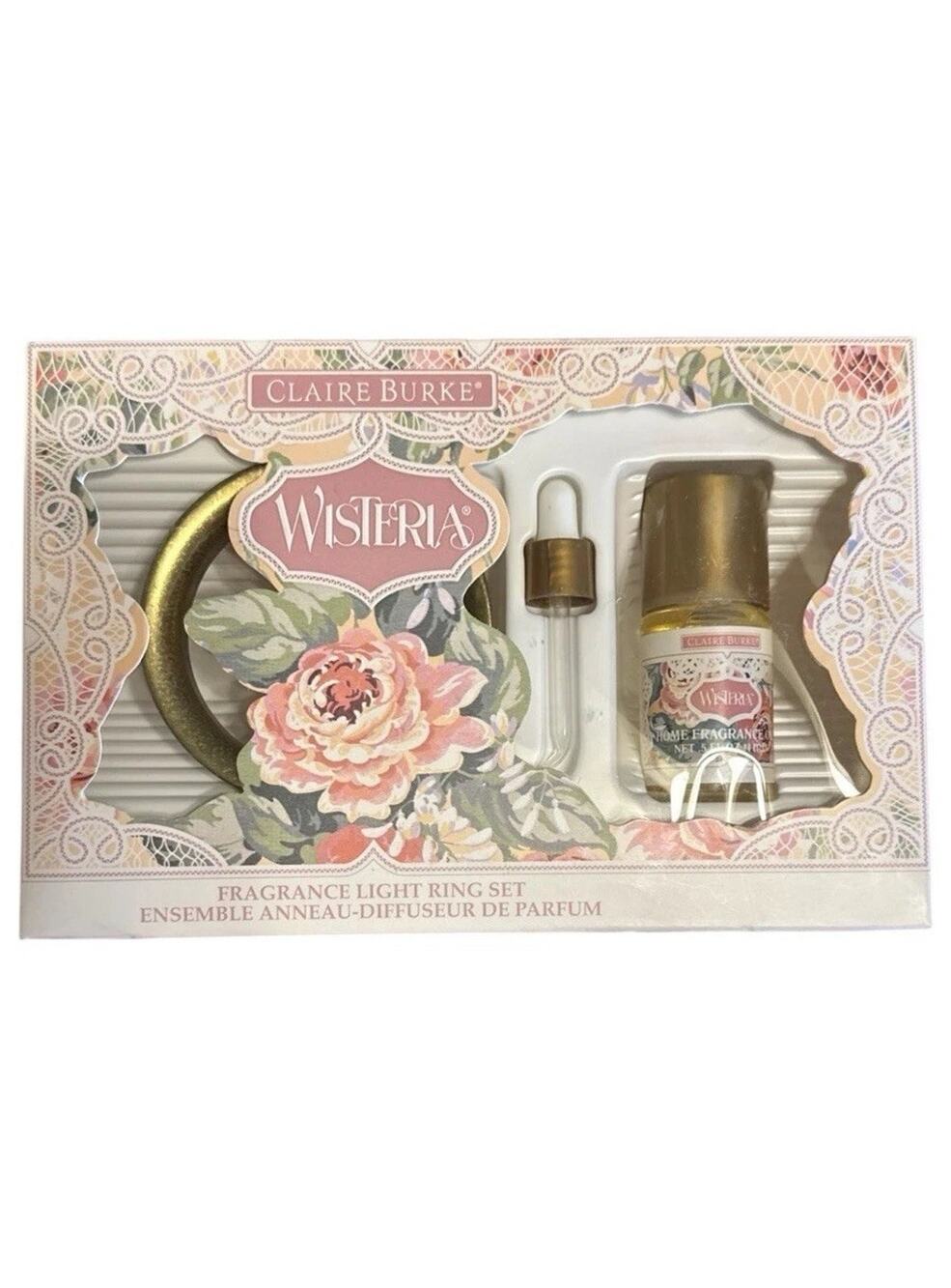 RARE 1994 Claire Burke Wisteria Fragrance Light Ring & Fragrance Oil NOS